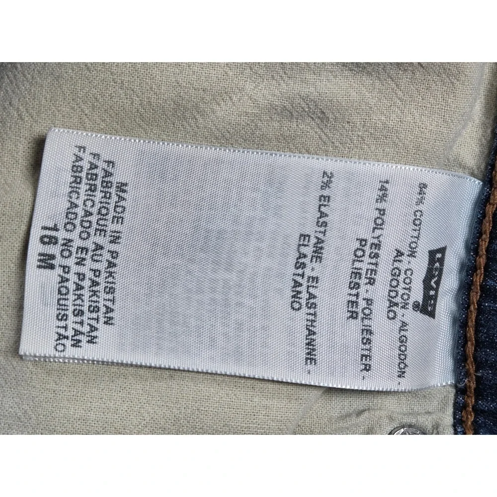 Levi's 512 Perfectly Slimming Jeans 16M Blue Womens Straight Leg Stretch Medium
